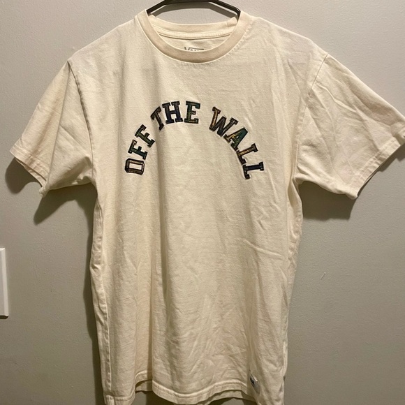 Vans Cream Short Sleeve Tee Off The Wall - Picture 2 of 6